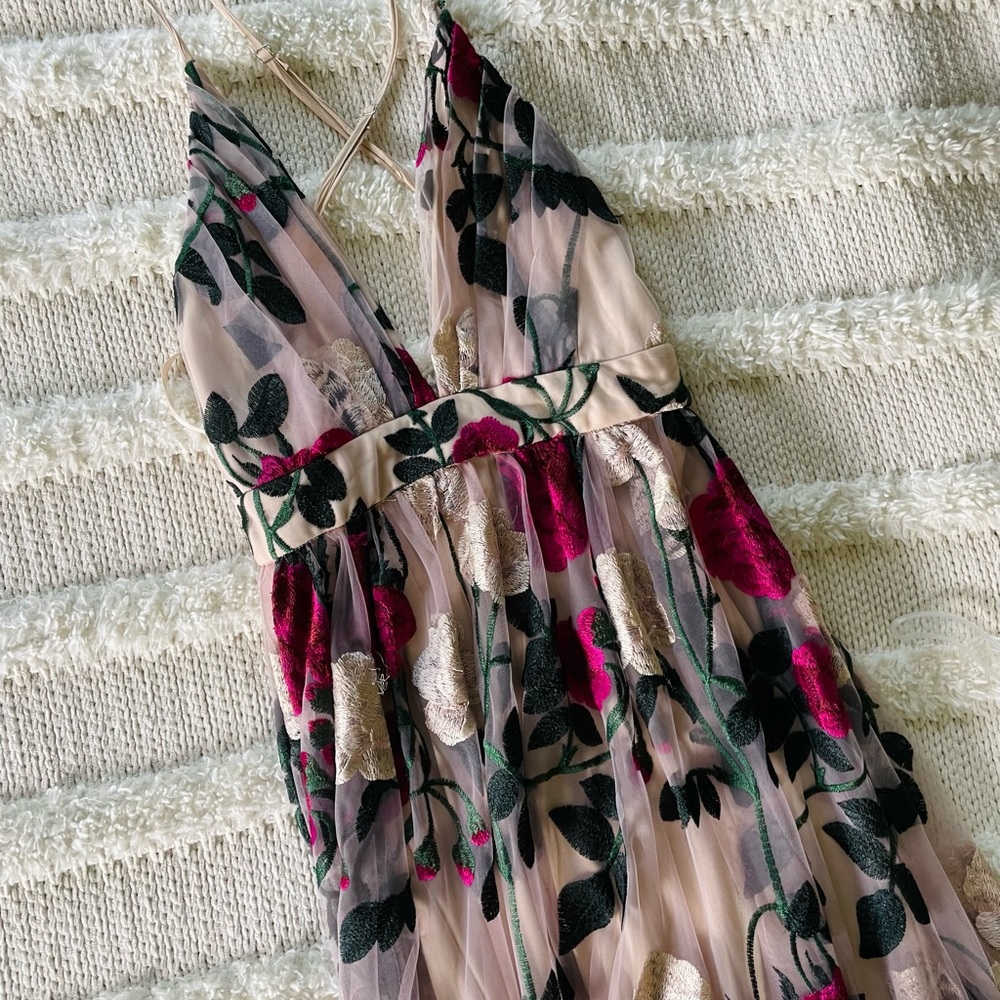 Windsor Charena Floral Tule Maxi Dress/Gown 🌺 Discontinued/Sold Out Online❤️